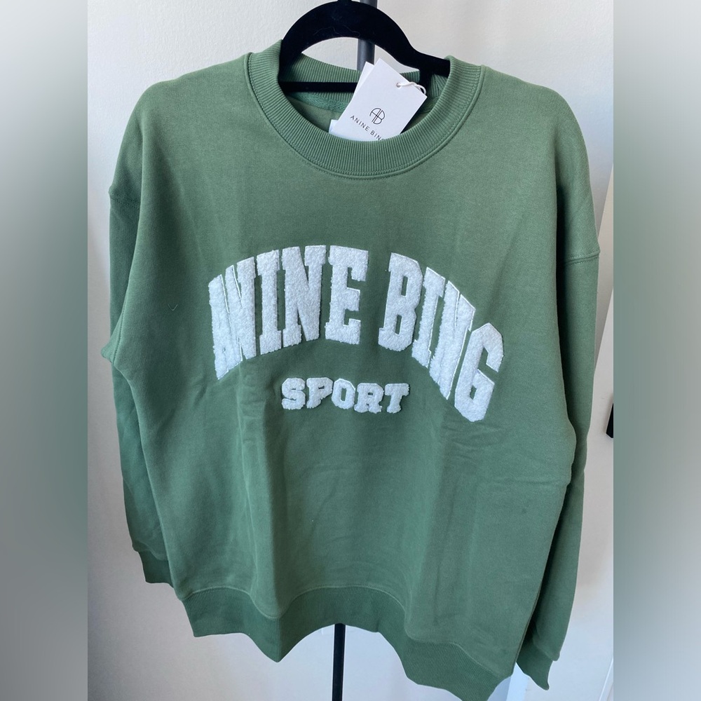 NWT anine bing sports green crewneck